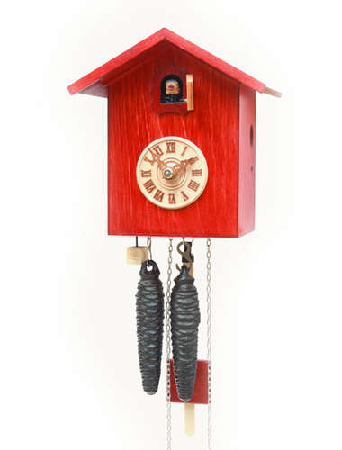 Simple design, red Cuckoo clock