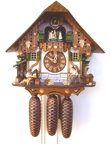 Cuckoo clock with Woodchopper and Beer drinker