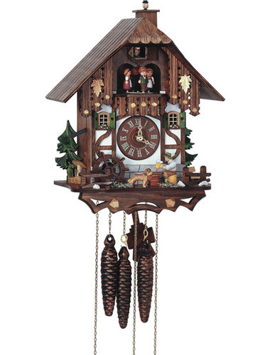 Cuckoo clock with Beer drinker and chimney sweep