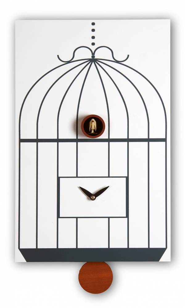 Cuckoo clock, white Cucu Gabbia