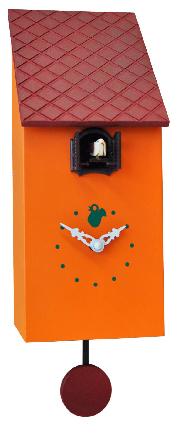 Cuckoo clock, orange Cucu Portofino