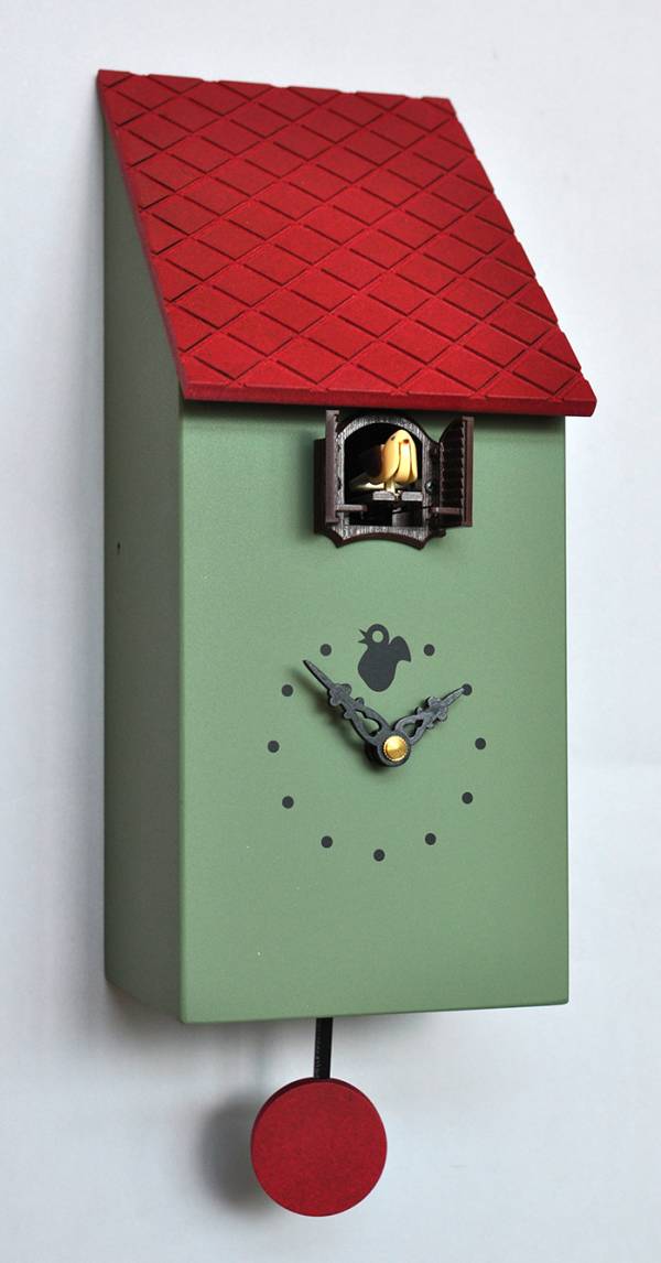 Cuckoo clock, green Cucu Portofino