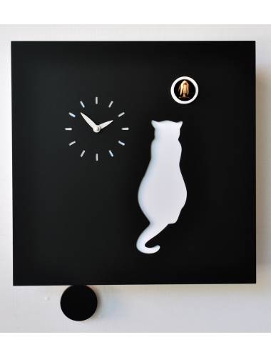 Cuckoo clock, black Cucu Cat