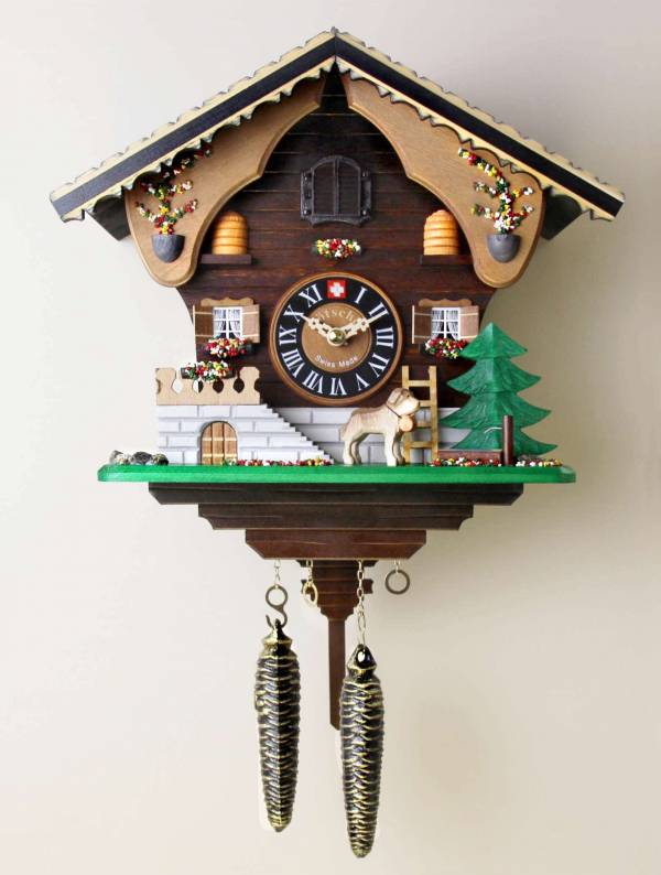 Quartz Cuckoo clock, St Bernard and the Beehives