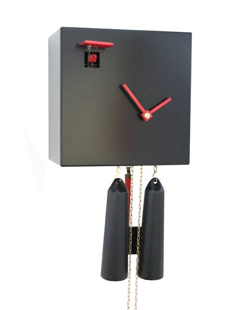 Classic in a cube, black Cuckoo clock