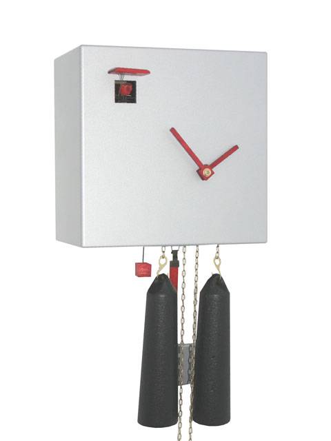 Classic in a cube, white Cuckoo clock