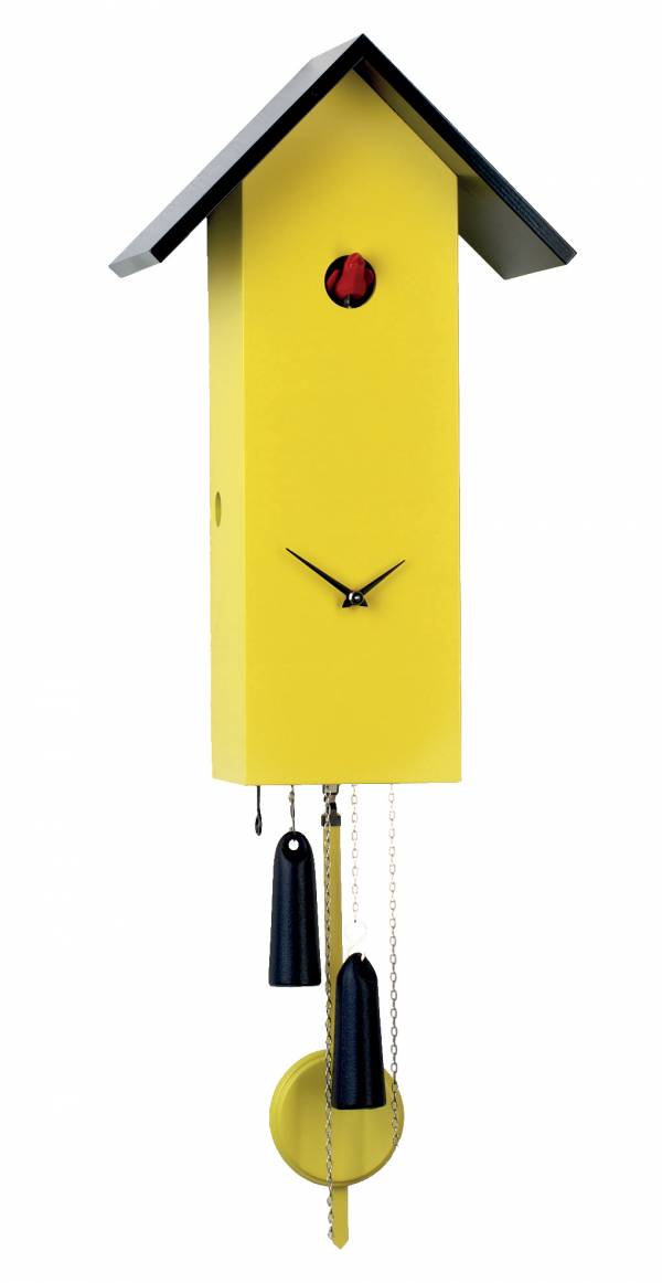 Simple line Cuckoo clock in yellow