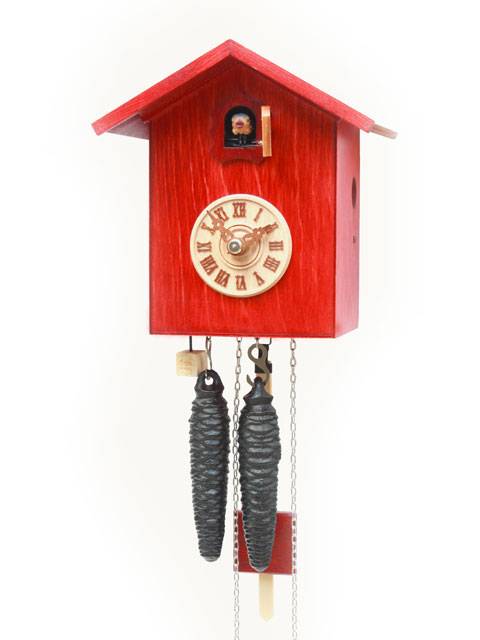 Simple design, red Cuckoo clock