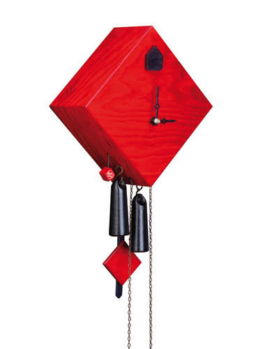 Square diamond, red Cuckoo clock