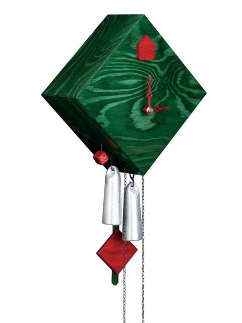 Square diamond, green Cuckoo clock