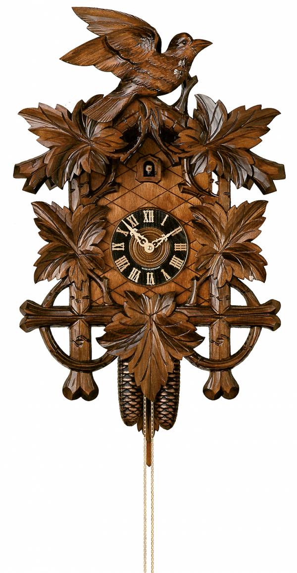 Hand carved Bird and leaves, Cuckoo clock