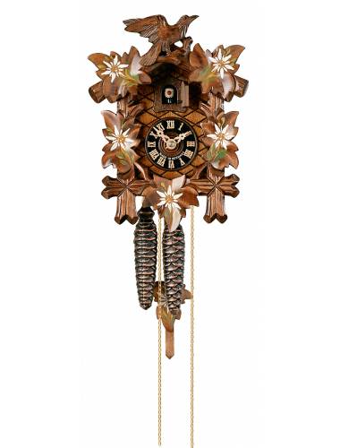 Leaves hand painted Edelweiss Cuckoo clock