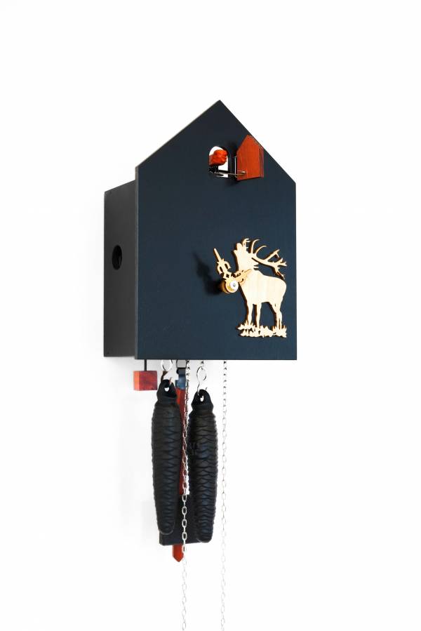 Modern day black Cuckoo clock