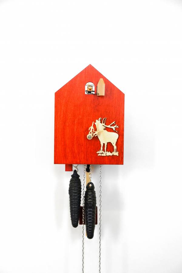 Modern day red Cuckoo clock