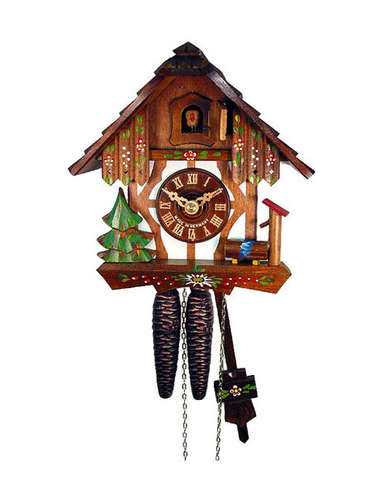 White fascia Timber frame Cuckoo clock