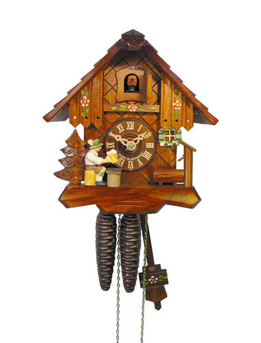 Chalet style Cuckoo clock with Beer drinker