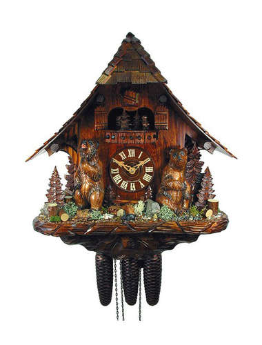 Cuckoo clock with carved Bears
