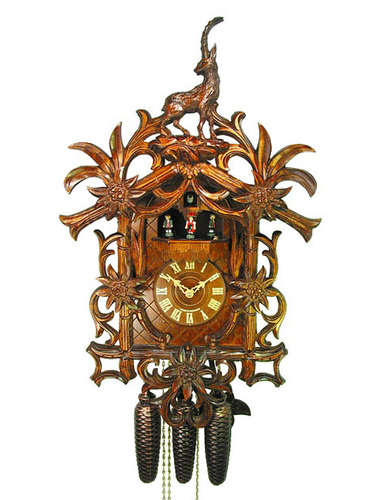 Cuckoo clock with hand carved Ibex