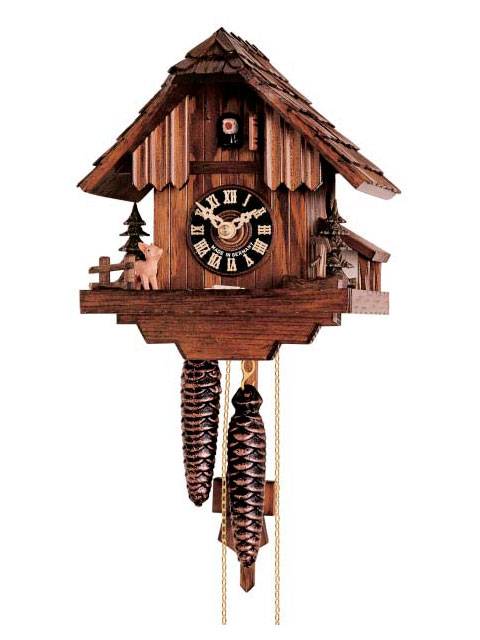 Cuckoo clock depicting a Deer and Fir trees