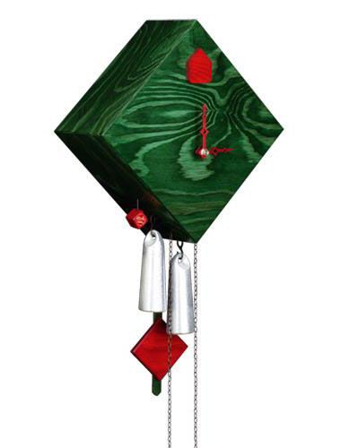 Square diamond, green Cuckoo clock