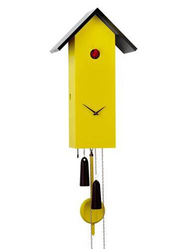 Simple line birdhouse, yellow Cuckoo clock