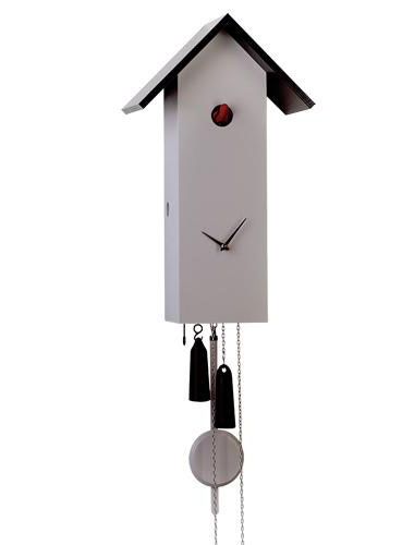 Simple line birdhouse, grey Cuckoo clock