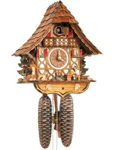 Chalet House Cuckoo clock with Beer drinker