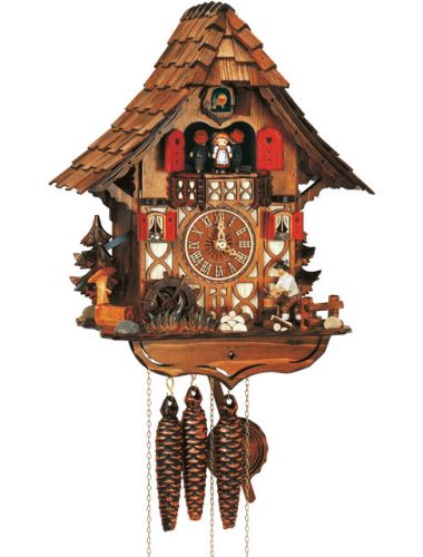 Chalet house Cuckoo clock with Woodchopper