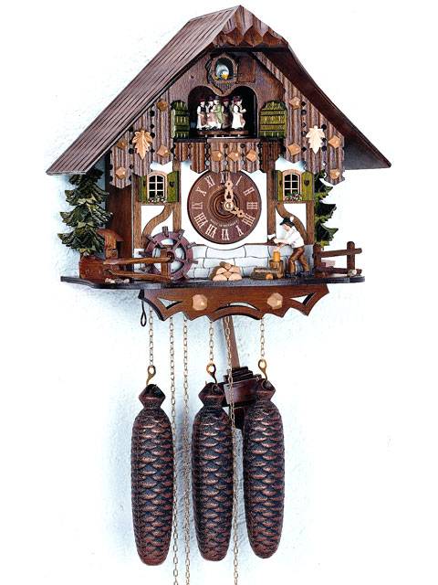 Chalet style Cuckoo clock with Wood chopper