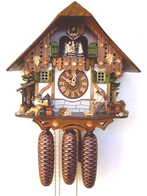 Cuckoo clock with Woodchopper and Beer drinker