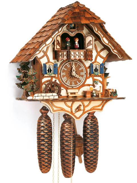 Cuckoo clock with water wheel and Beer drinker