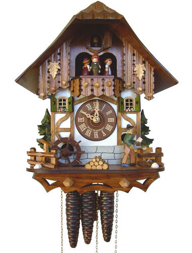 Cuckoo clock with active Wood chopper