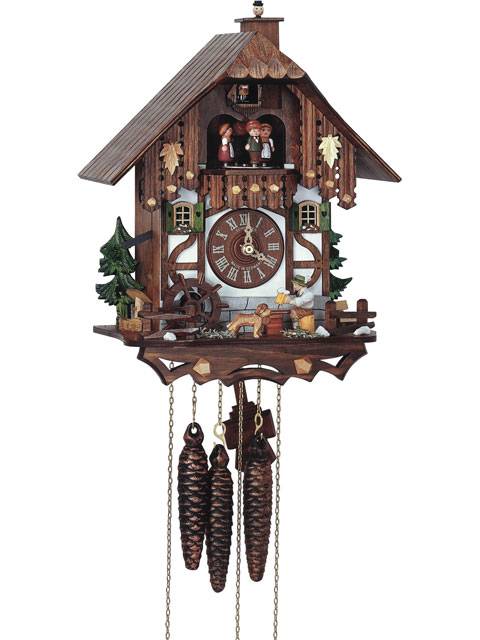 Cuckoo clock with Beer drinker and chimney sweep