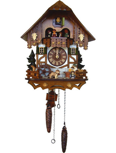 Quartz Cuckoo clock with Beer drinker and water wheel