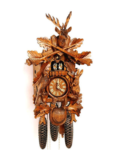 Hunter style Cuckoo clock in a Honey finish