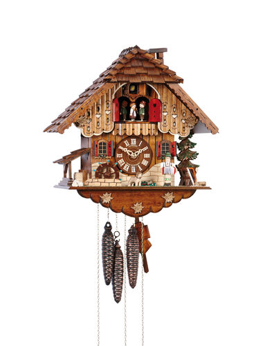 Chalet style Cuckoo clock with Musician