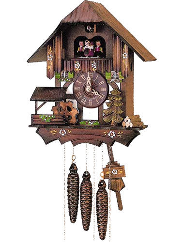 Forest scene Cuckoo clock with Mill Wheel