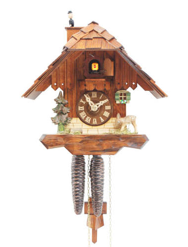 Cuckoo clock with chimney sweep