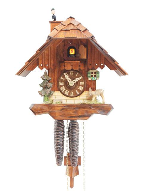 Cuckoo clock with chimney sweep