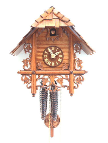 Simple Chalet style Cuckoo clock with fine carving