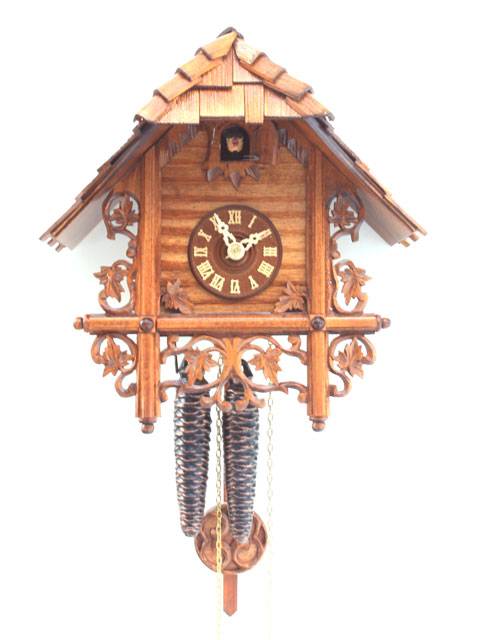 Simple Chalet style Cuckoo clock with fine carving