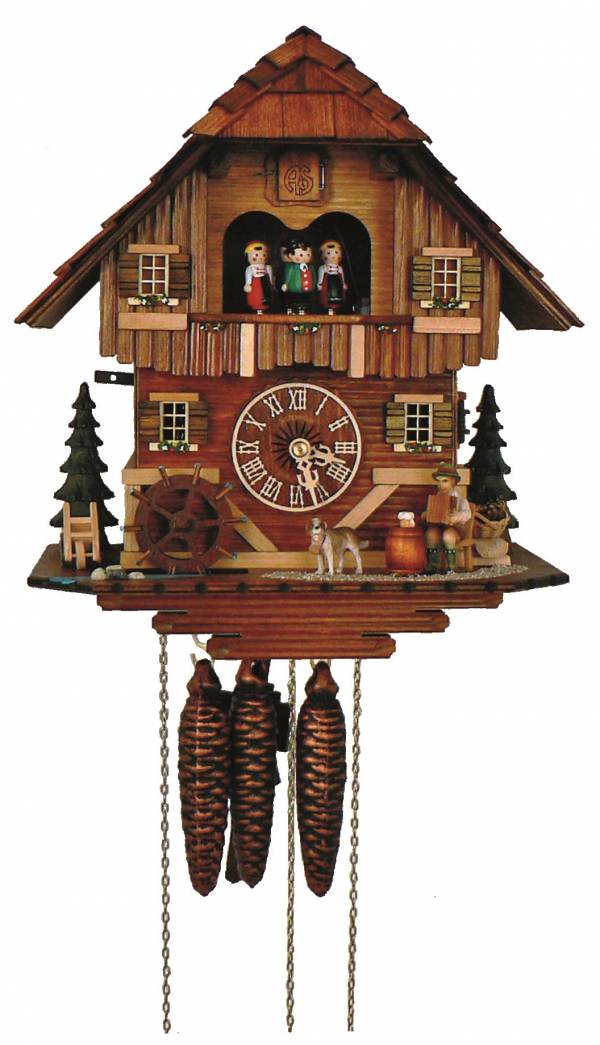 Chalet with musician playing the accordion.