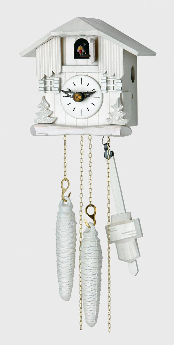 Small white chalet Cuckoo clock
