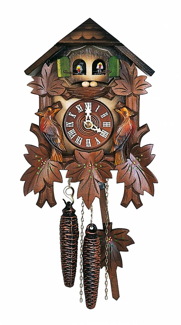 Cuckoo clock with twin doors