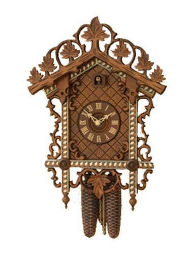 Cuckoo clock with fine and detailed carving