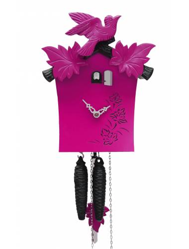 Modern day pink Cuckoo Clock  'Bunt' range