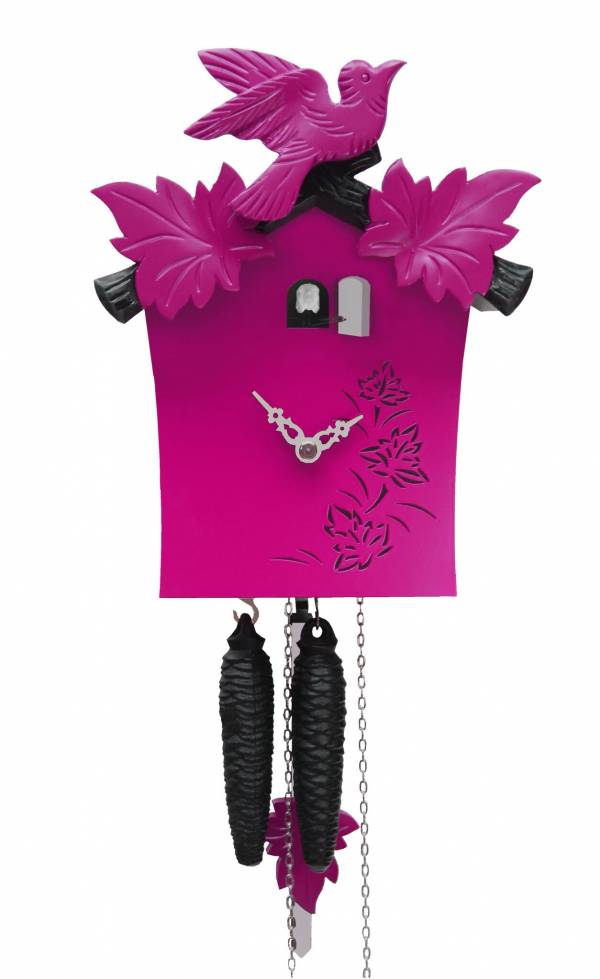 Modern day pink Cuckoo Clock 'Bunt' range