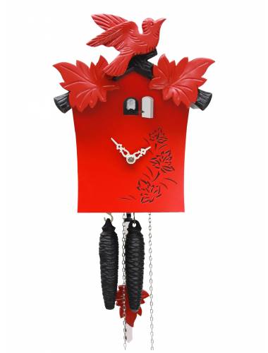 Modern day red Cuckoo Clock  'Bunt' range