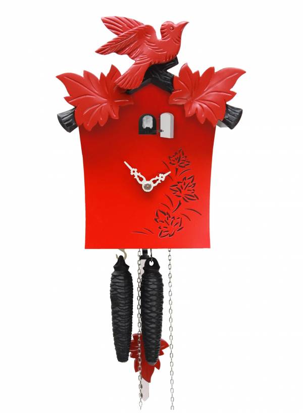 Modern day red Cuckoo Clock 'Bunt' range