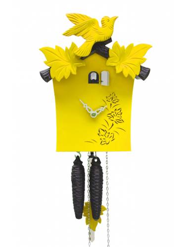 Modern day yellow Cuckoo Clock  'Bunt' range